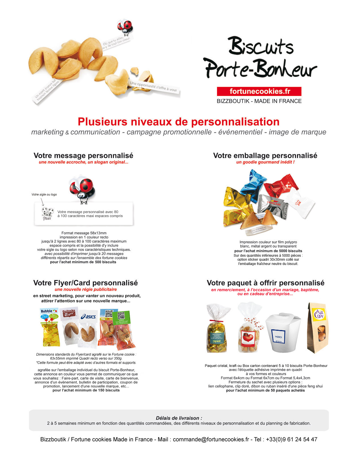 Fortune cookies Biscuits Porte Bonheur Made in France Fortune cookies Biscuits Porte Bonheur Made in France