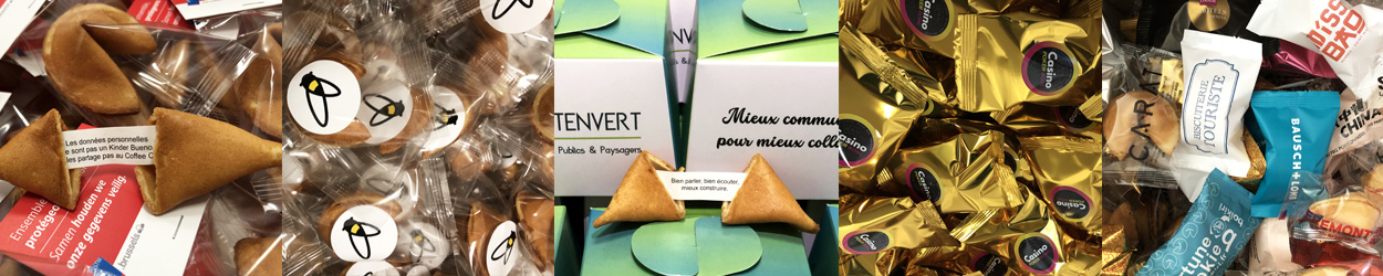 exemples emballages personnalisés Fortune Cookies Happycookie