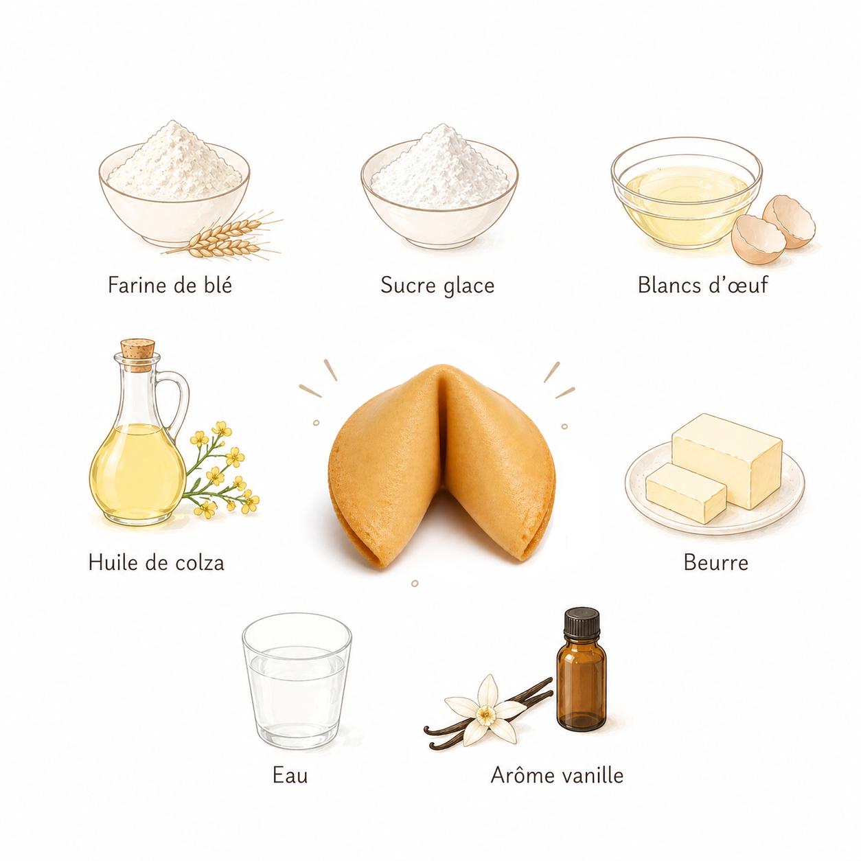 Ingredients Fortune Cookies Happycookie
